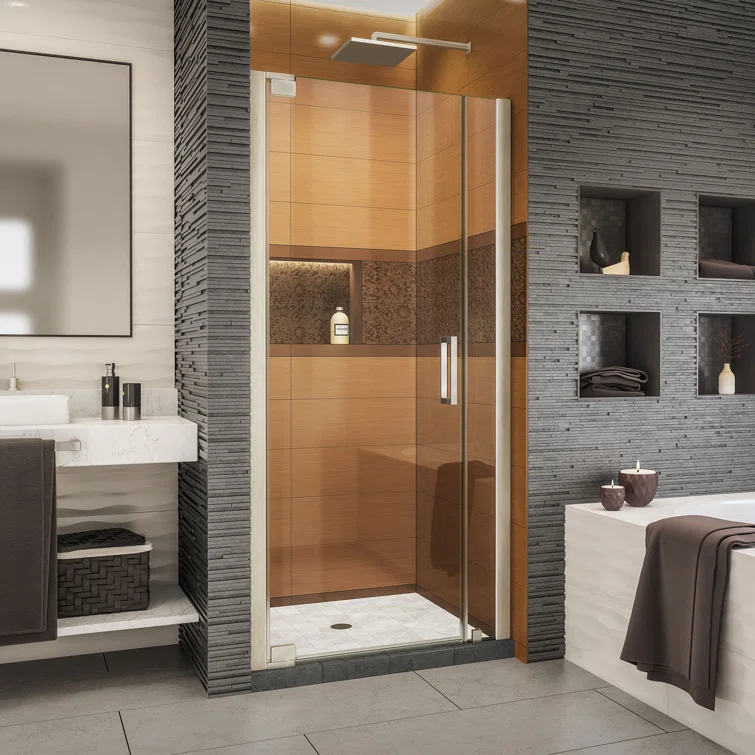 Elegance-LS 34.5" W x 72" H Pivot Frameless Shower Door with ClearMax™ Technology