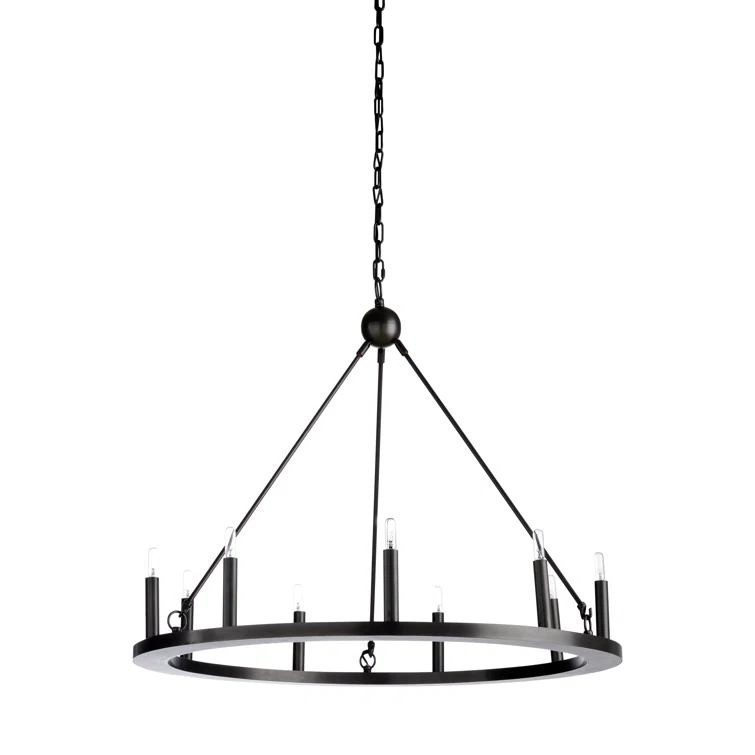 Florentine 9 - Light Wagon Wheel Chandelier