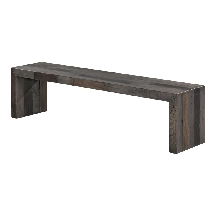 Transitional Rustic Recycled Pine 71'' Bench in Gray