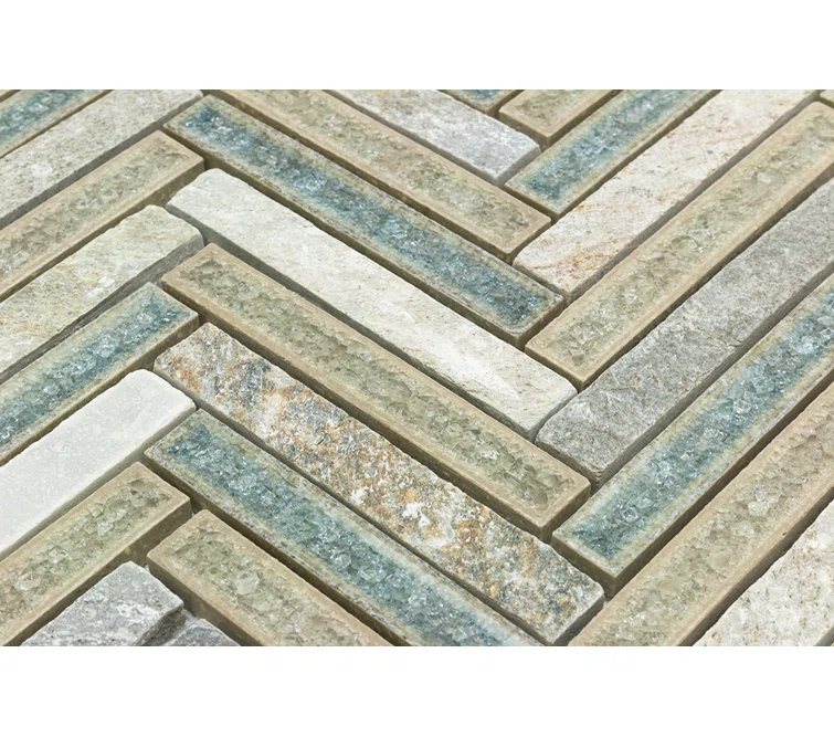 Roman 0.56" x 4" Marble Herringbone Mosaic Wall Tile