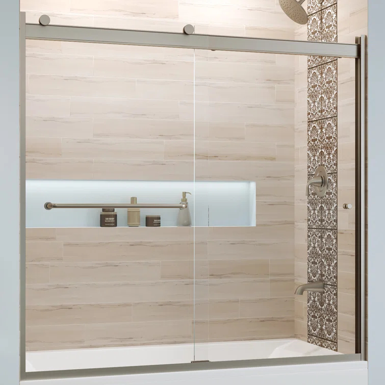 Rotolo 60" W x 57" H Semi-Frameless Tub Door