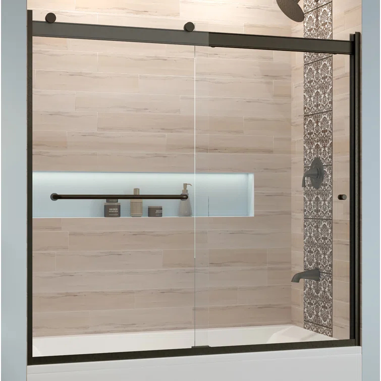 Rotolo 60" W x 57" H Semi-Frameless Tub Door