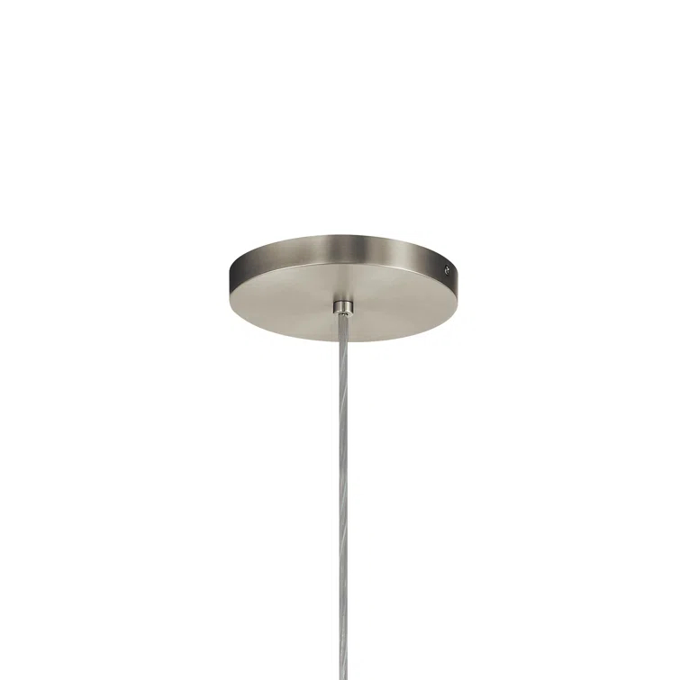 Everest Satin Nickel 8-Light Integrated LED Chandelier with Etched Acrylic