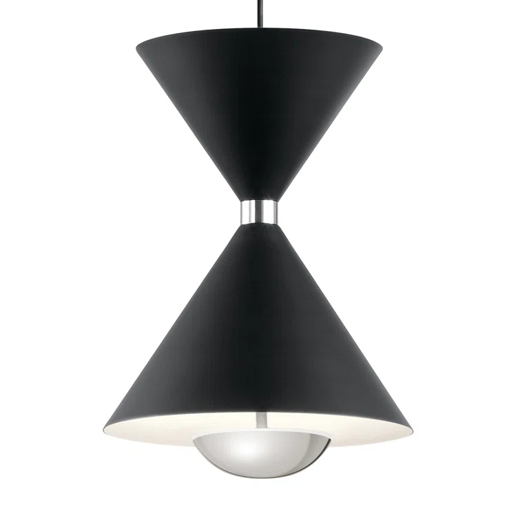 Kordan™ 1 - Light Matte Black/Polished Nickel LED Single Pendant