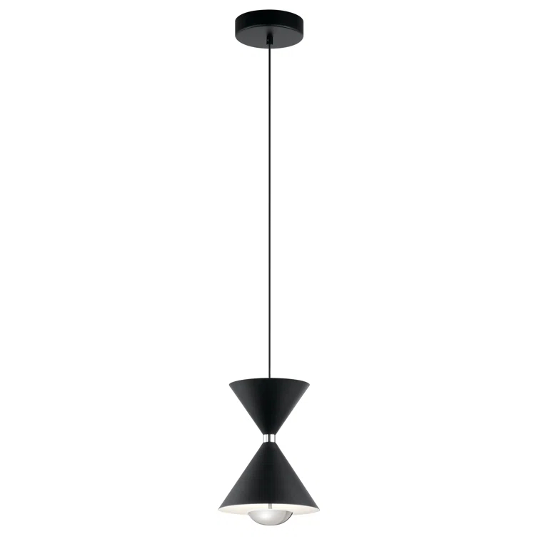 Kordan™ 1 - Light Matte Black/Polished Nickel LED Single Pendant