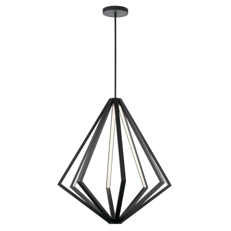 84087-Elan Lighting-Everest - 35.5 Inch 8 LED Chandelier-Matte Black Finish    -Traditional Installation