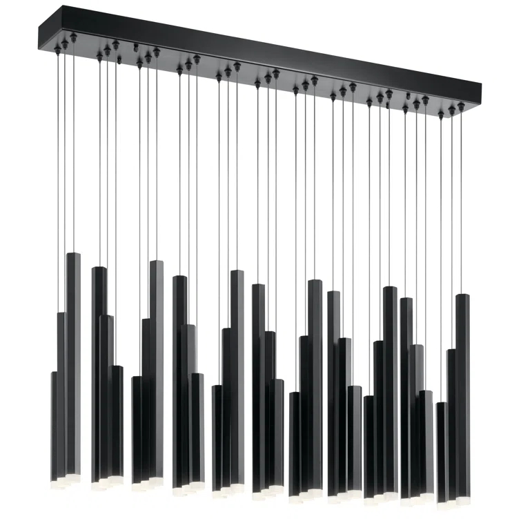 Soho Black Square 33-Light LED Acrylic Pendant