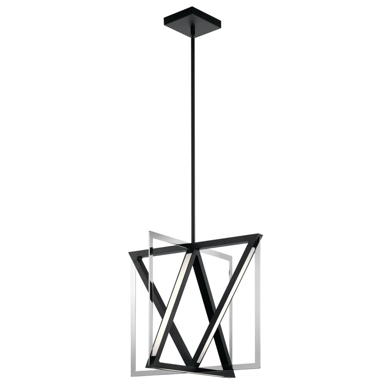 84083 - LED Mini Pendant - Axis - Matte Black/Chrome-1pack