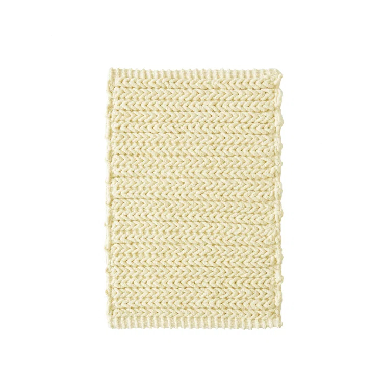 Lasso 100% Cotton Chenille Chain Stitch Non-Slip Bath Rug