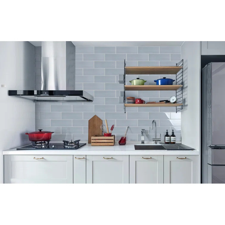 Premium Hand Painted 4" x 12" Straight Edge Glass Subway Tile