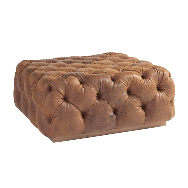 Los Altos Laurel Leather Cocktail Ottoman