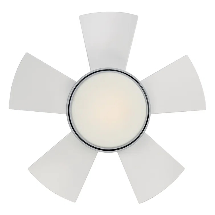 Vox 5 - Blade Indoor/Outdoor Smart Flush Mount Ceiling Fan with Remote Control and LED Light Kit