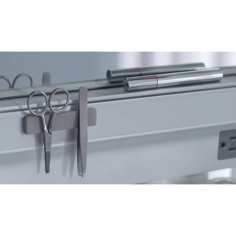 AiO Recessed Frameless Medicine Cabinet with 6 Adjustable Shelves and LED Lighting