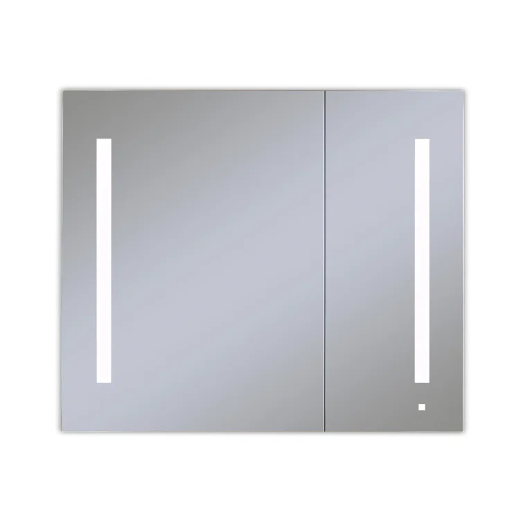 AiO Recessed Frameless Medicine Cabinet with 6 Adjustable Shelves and LED Lighting