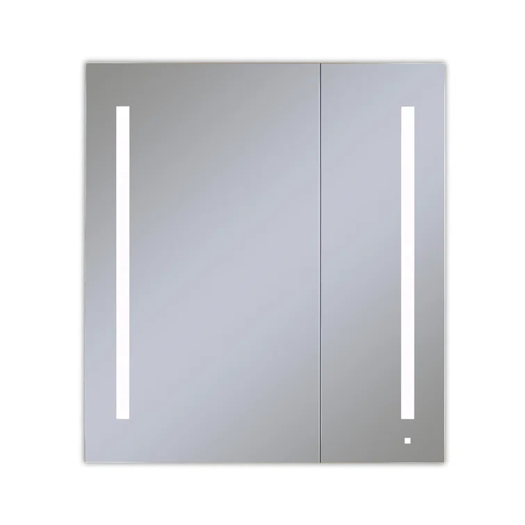 AiO Recessed Frameless Medicine Cabinet with 6 Adjustable Shelves and LED Lighting