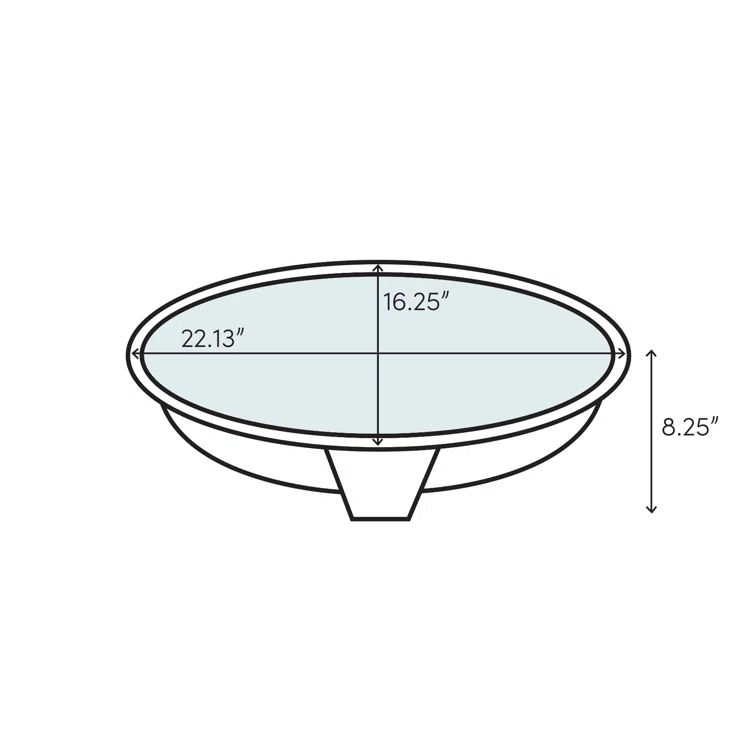 Serif® Ceramic Oval Drop-In Bathroom Sink with Overflow