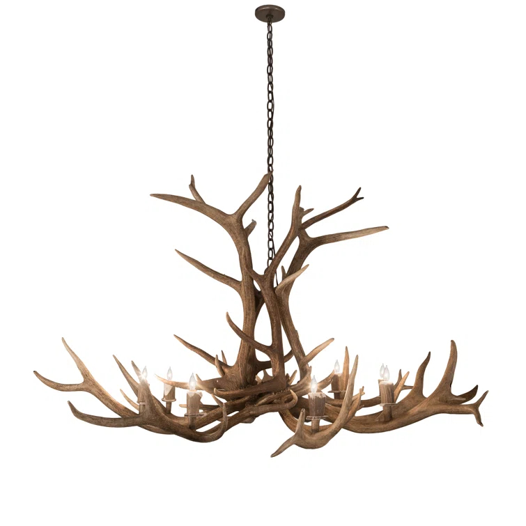 Rustic Lodge 8 - Light Antler Classic / Traditional Chandelier
