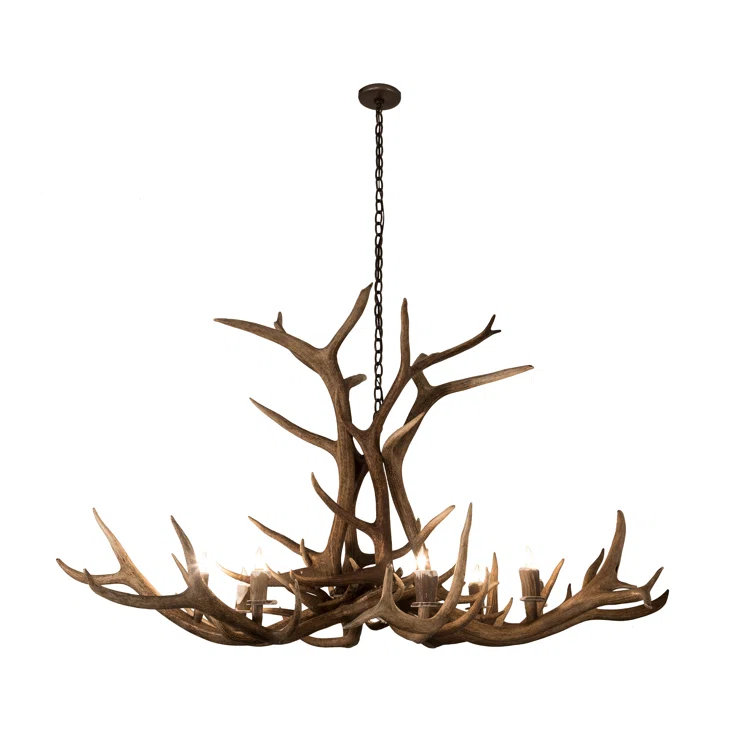Rustic Lodge 8 - Light Antler Classic / Traditional Chandelier