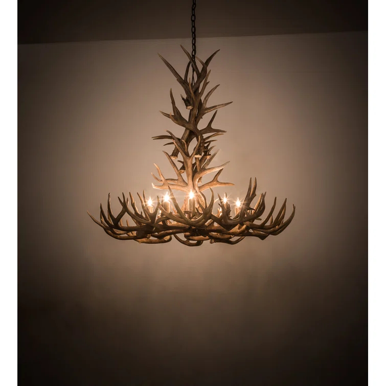 Rustic Lodge 8 - Light Antler Classic / Traditional Chandelier