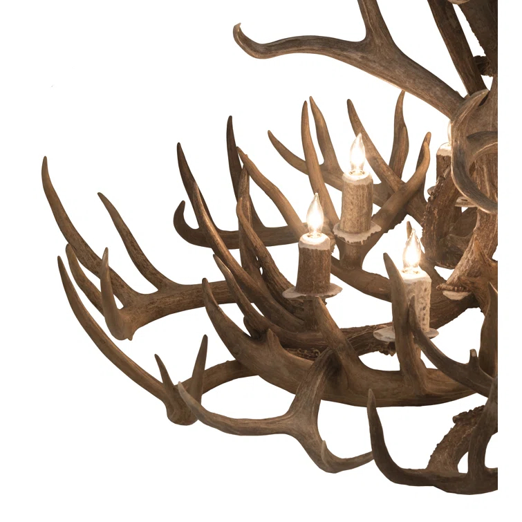 Rustic Lodge 8 - Light Antler Classic / Traditional Chandelier