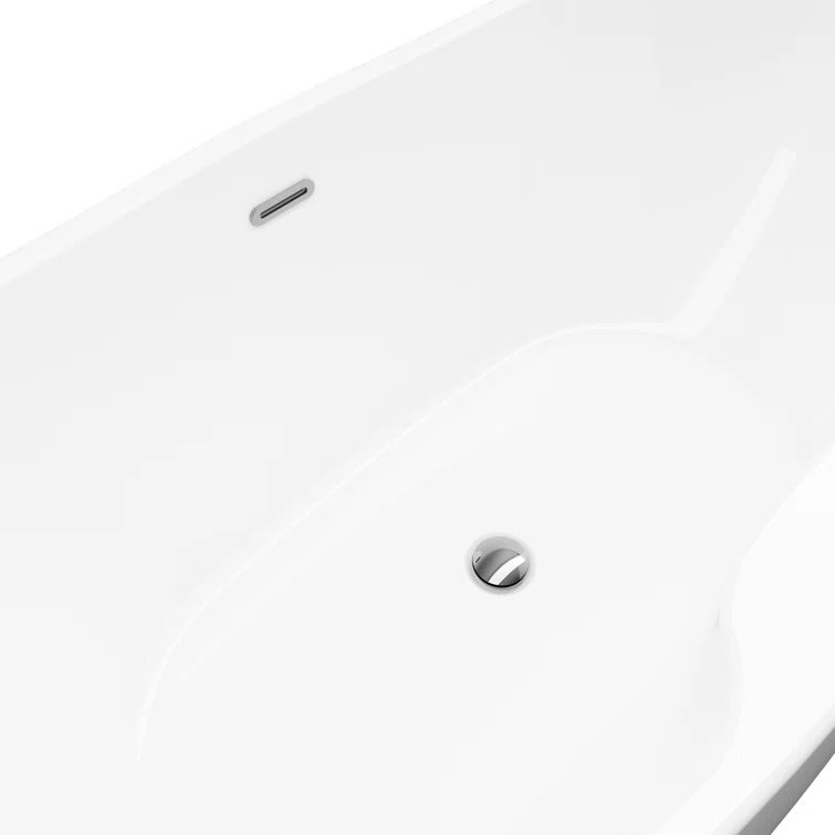 Olivios 68.875'' x 34.5'' Freestanding Soaking Acrylic Bathtub