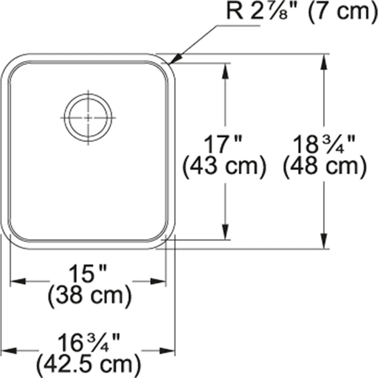 Grande 19" L x 17" W Undermount Kitchen Sink