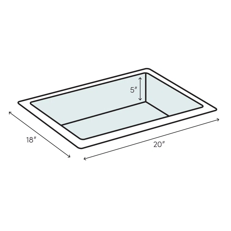 Tahoe Metal Rectangular Drop-In Bathroom Sink with Overflow