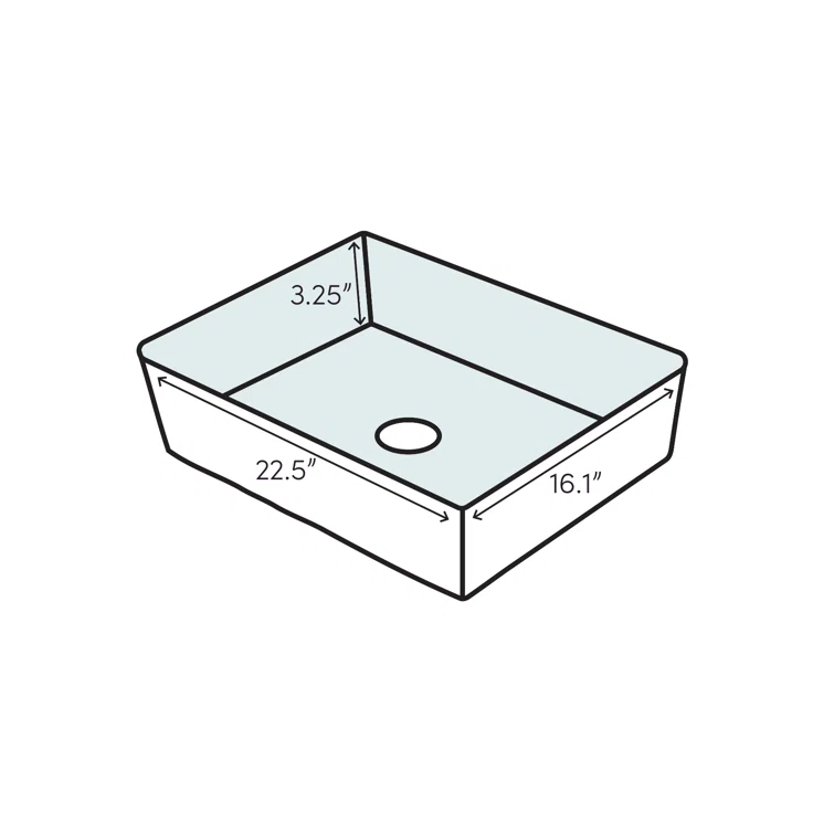 Alteo Metal Rectangular Undermount Bathroom Sink with Overflow