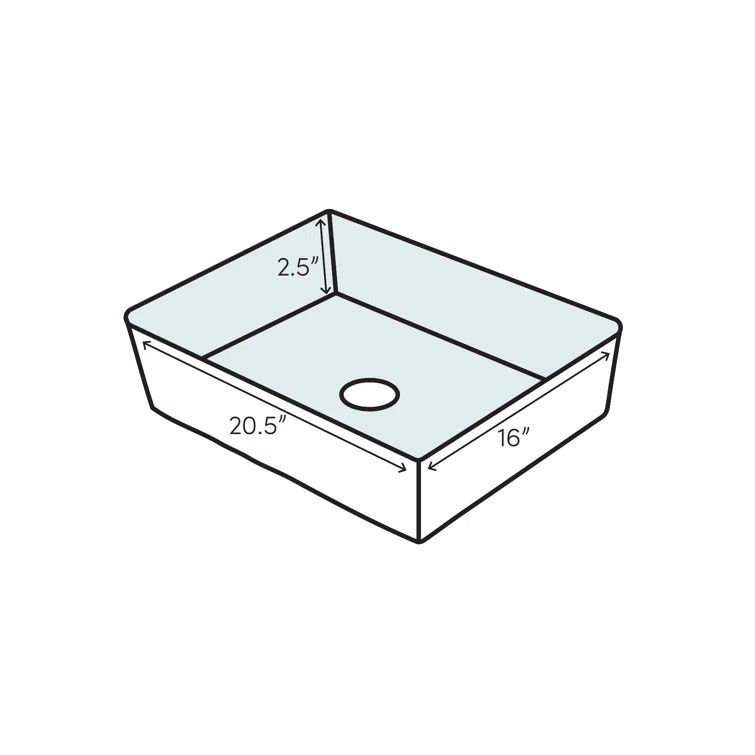 Whitehaus Collection 16'' Stainless Steel Rectangular Bathroom Sink