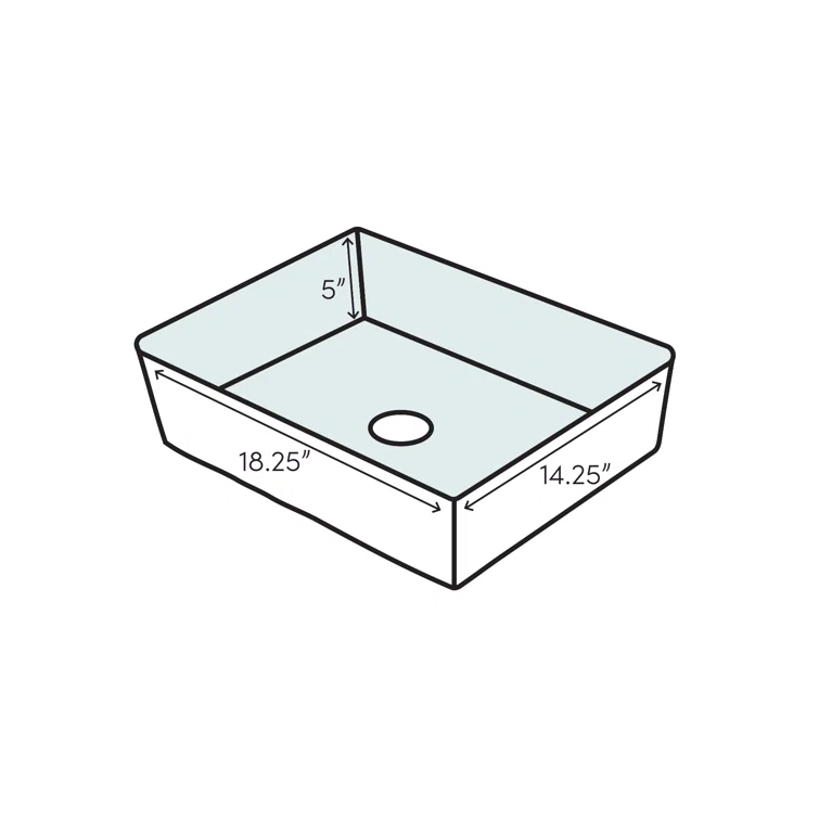 Wells Sinkware China Luxe 14.25'' White Ceramic Rectangular Bathroom Sink