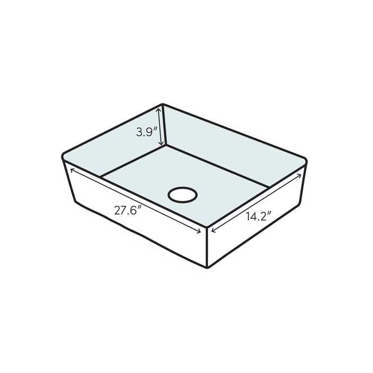 WS Bath Collections Minimal Ceramic 14.2'' White Ceramic Rectangular Bathroom Sink with Overflow