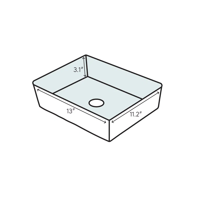 WS Bath Collections Quattro 11.2'' Ceramic Rectangular Bathroom Sink