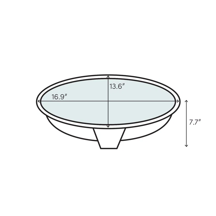 Avanity CUM16WT Vitreous China Oval Undermount Bathroom Sink with Overflow