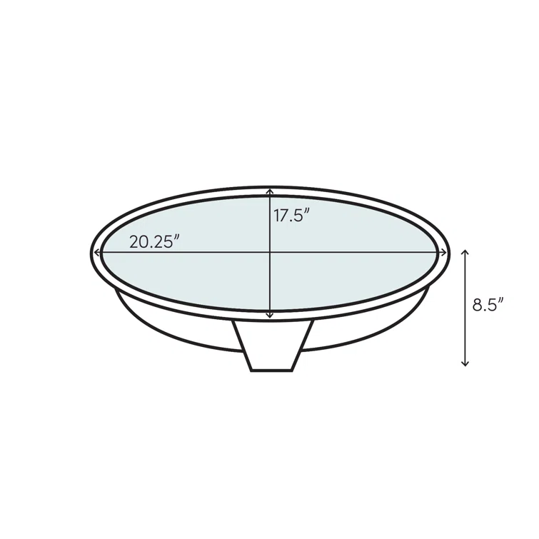 Pennington Ceramic Oval Drop-In Bathroom Sink with Overflow