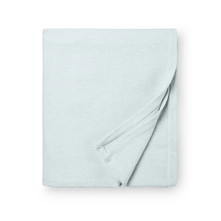 Seagreen Cotton Basket Weave Throw Blanket with Fringes