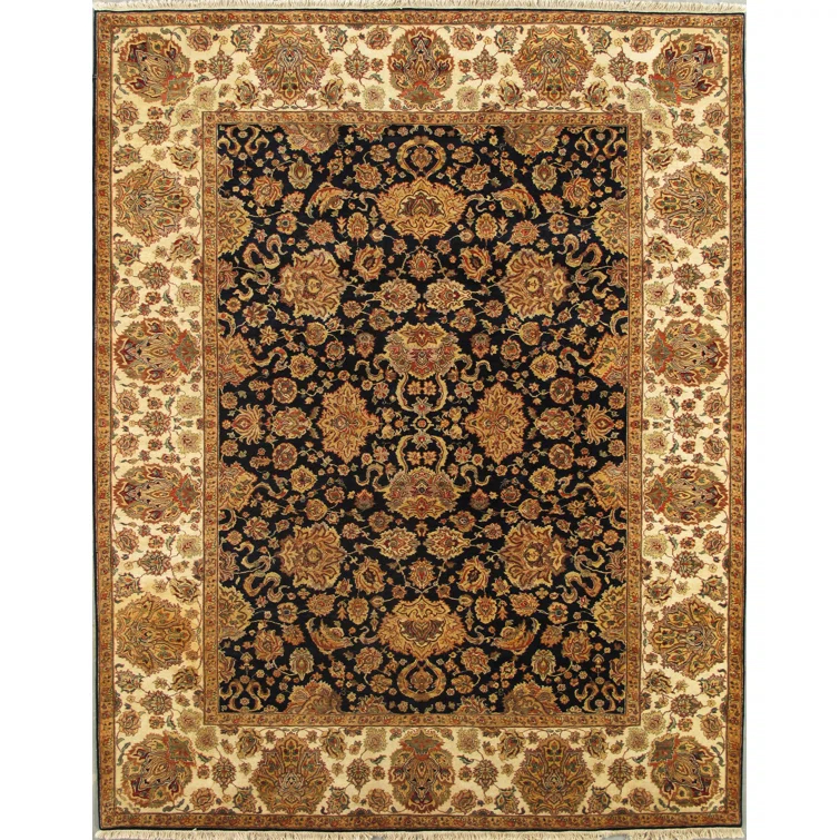 Pasargad Agra Hand-Knotted Brown/Beige/Black Area Rug