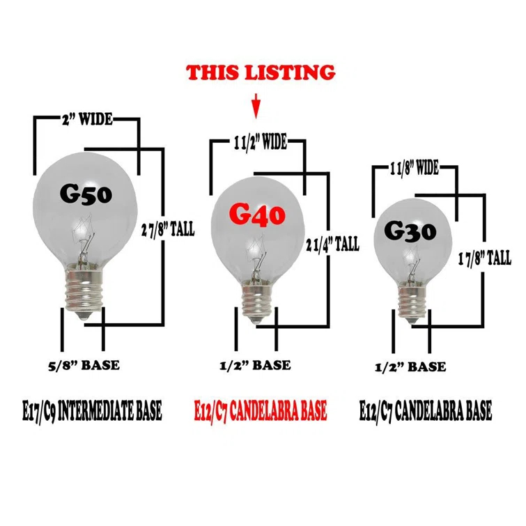 5 Watt G40 E12/Candelabra Incandescent Bulb