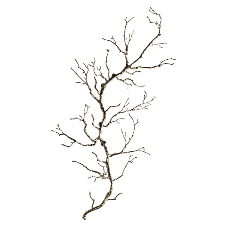 Nickel Twig Branch Wall Sculpture