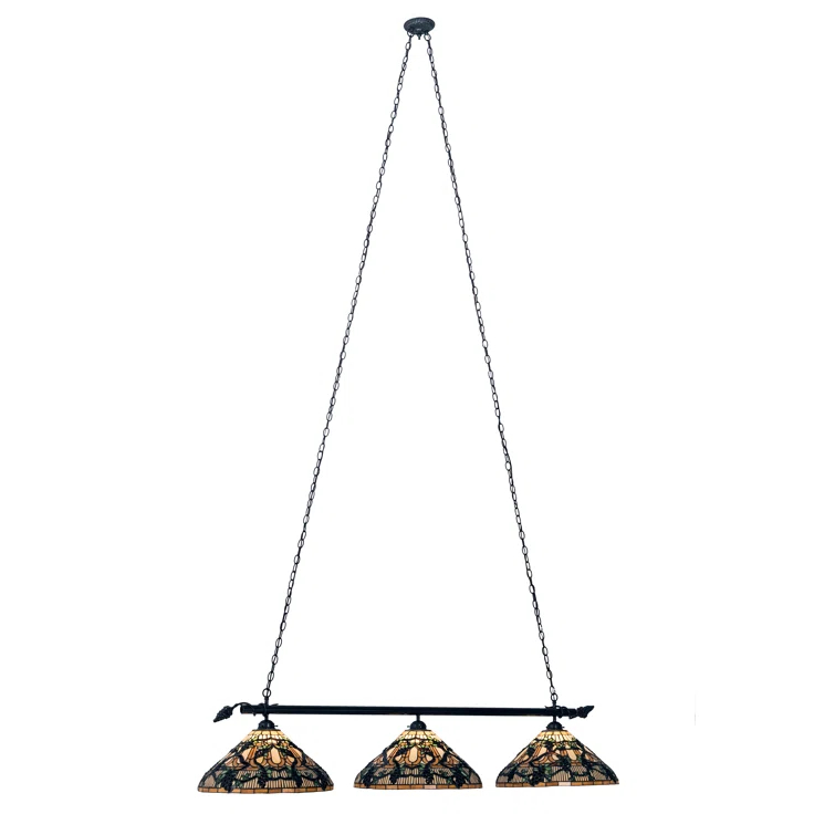 Jeweled Grape 3 - Light Timeless Bronze Kitchen Island Pendant