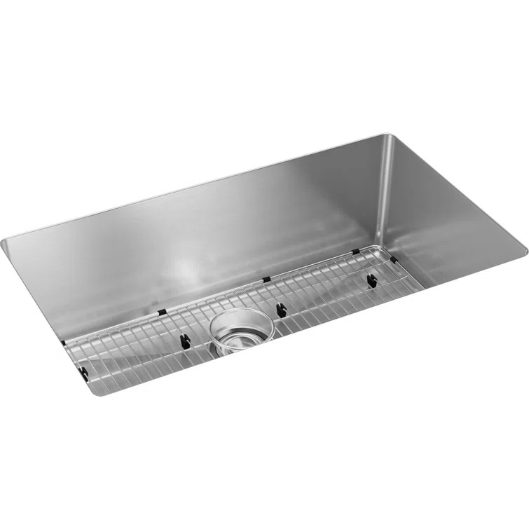 Crosstown 16 Gauge 33" L x 18" W Undermount Kitchen Sink Kit