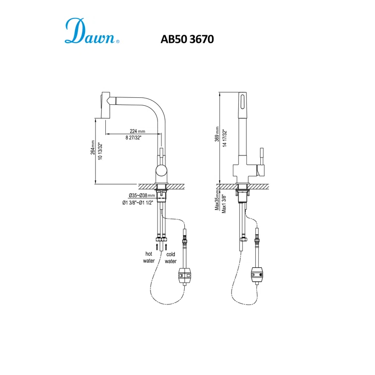 Dawn USA Pull Out Kitchen Faucet