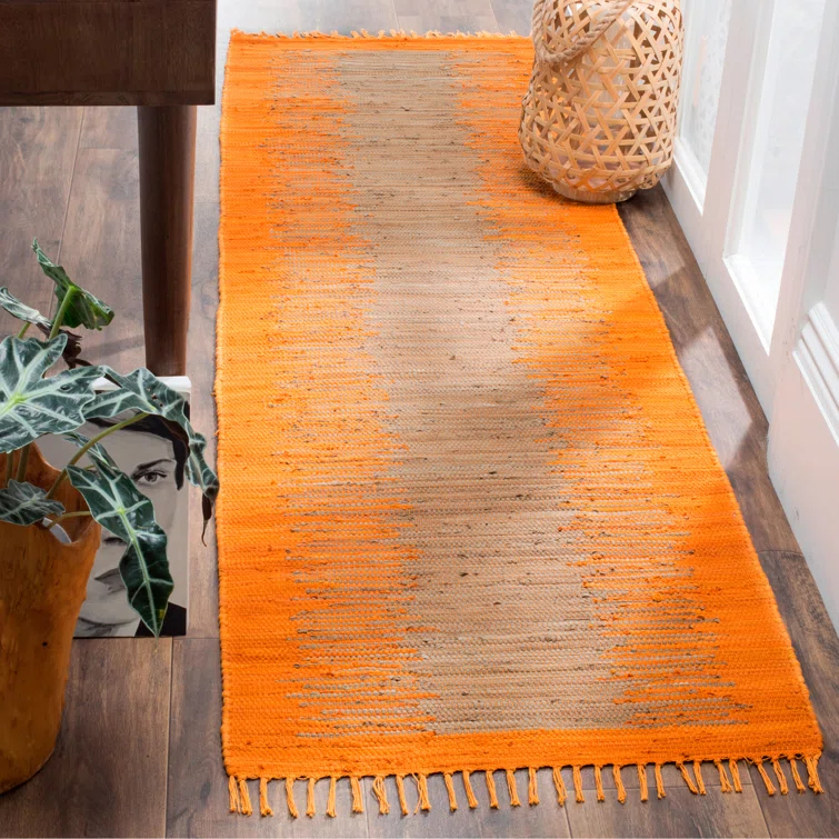 Annia Hand Woven Cotton Abstract Rug