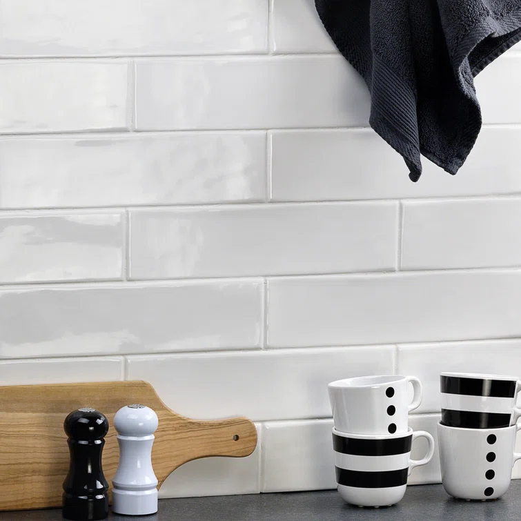 Midland 3'' W x 12'' L Polished Ceramic Subway Tile (5.38 sq. ft. / box)