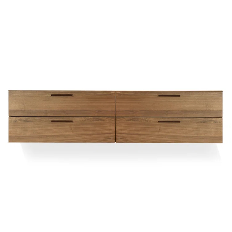 Shale Solid Wood 72'' W 4 - Drawer Dresser