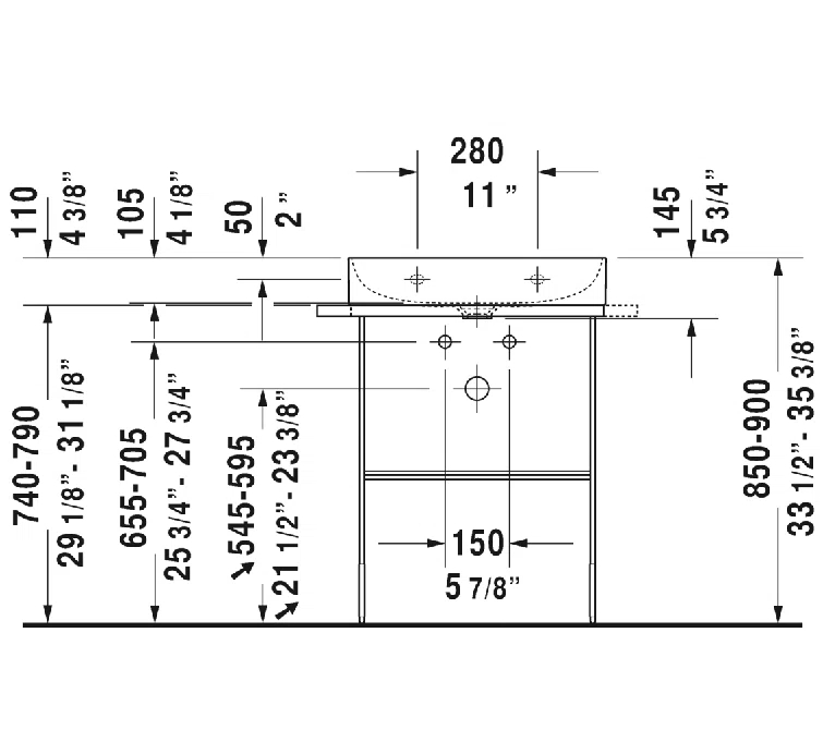 Ceramic Rectangular Vessel Bathroom Sink
