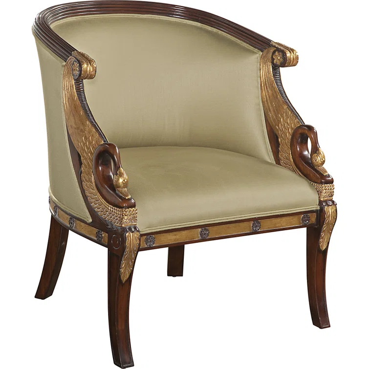 Maitland-Smith Swan Upholstered Barrel Chair