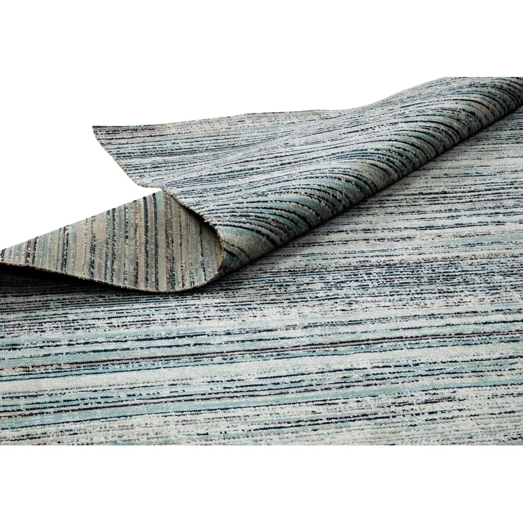 Aqua Strie 2 ft. x 3 ft. Indoor/Outdoor Area Rug