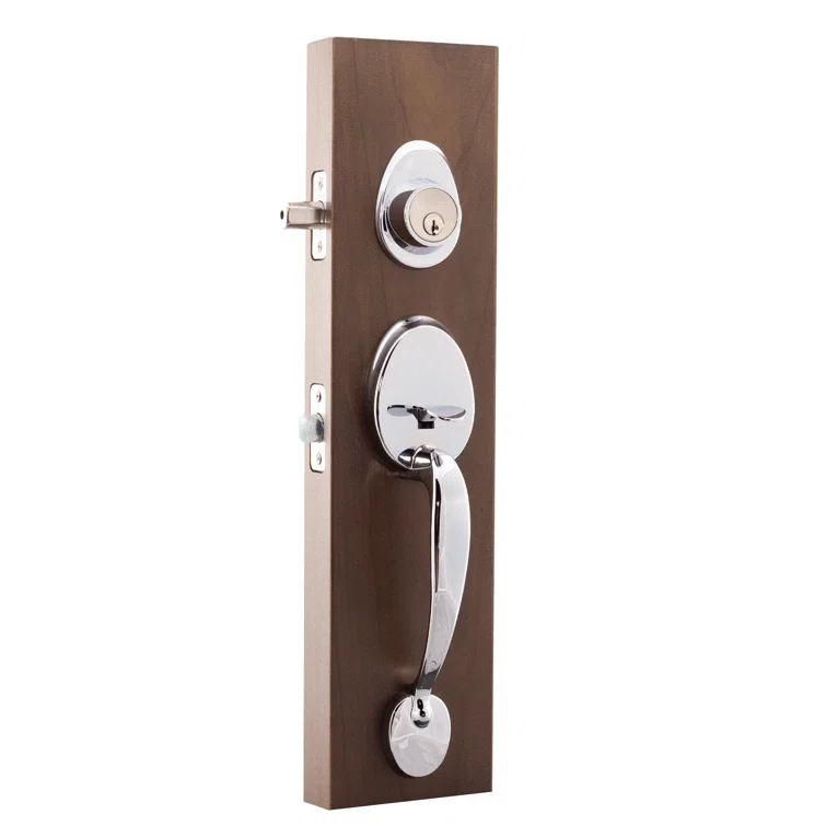Copper Creek Handleset with Single Cylinder Deadbolt and Door Knob and Colonial Rosette