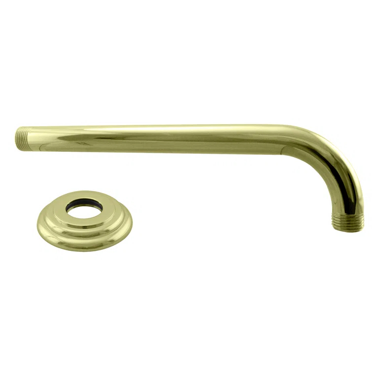 1/2" IPS x 10" IPS Wall Mount 90-Degree Rain Shower Arm with Flange