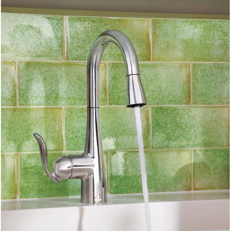 Moen Arbor One Handle Pulldown Kitchen Faucet Featuring Power Boost and Reflex